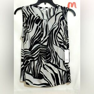 DKNY Black and White Sleeveless Top